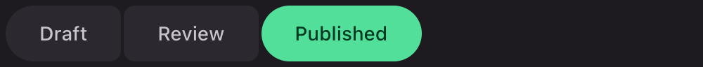 Three options with the selected one filled in success