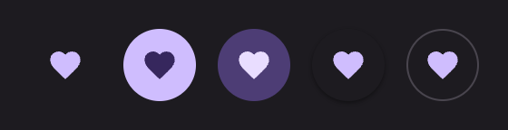 Standard, filled, tonal, elevated and outlined icon buttons