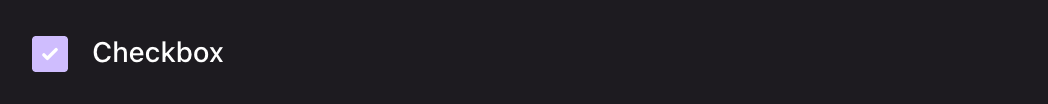 A checked checkbox with its label