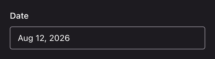 A closed date field