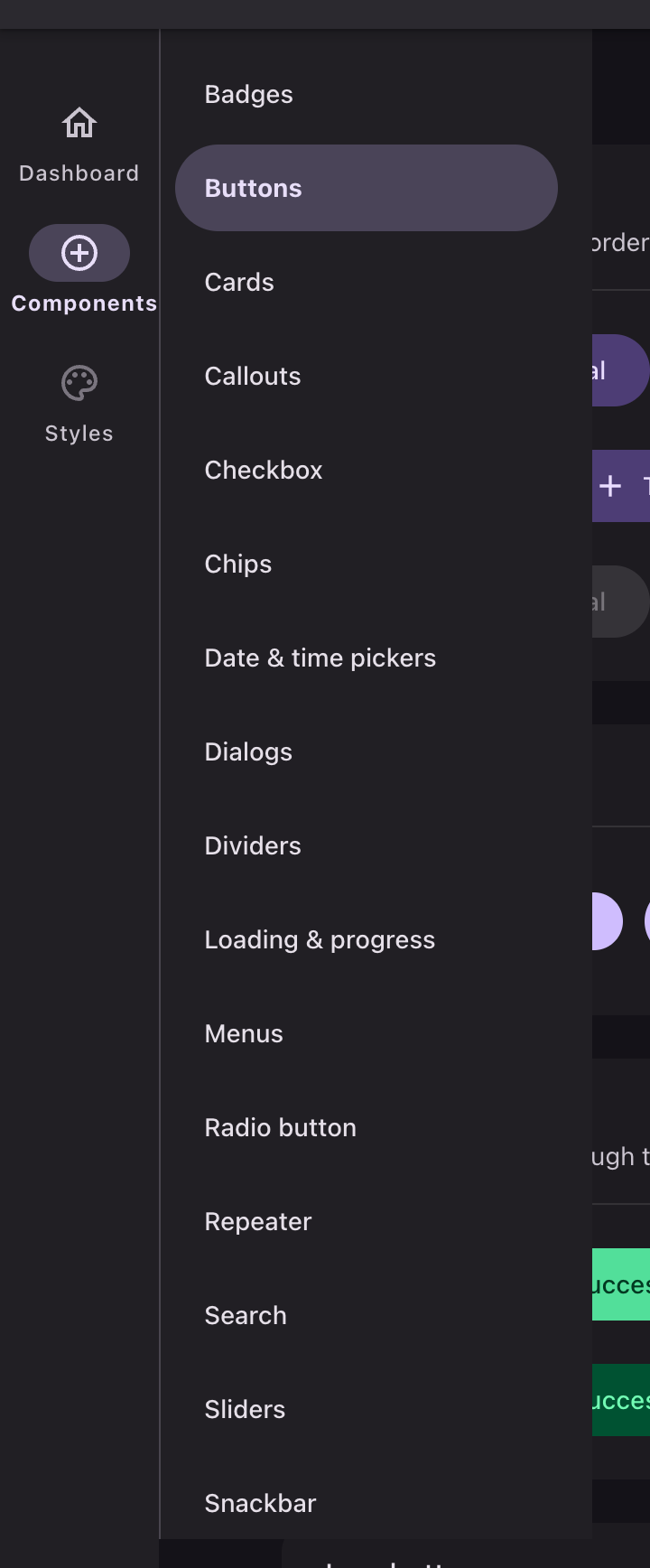 The collapsed sidebar with a group's destinations docked against it as a full height sheet