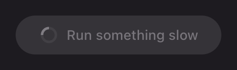 A button showing its loading spinner while the action runs