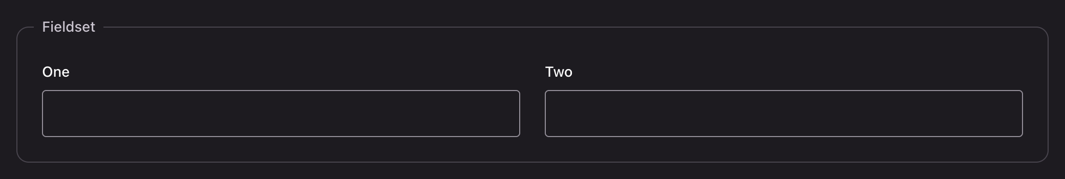 A fieldset containing two fields
