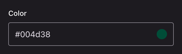 A color picker field showing its current color as a swatch