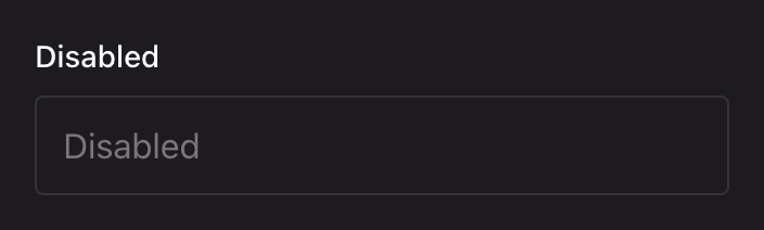 A disabled text input with a faded outline