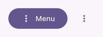 A menu button and a kebab icon button