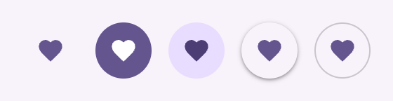 Standard, filled, tonal, elevated and outlined icon buttons