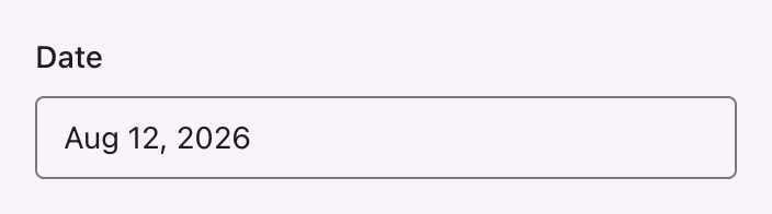 A closed date field