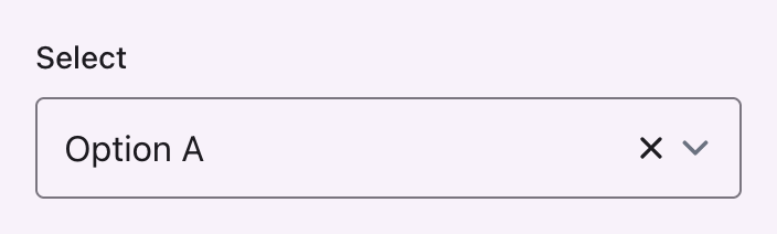 A closed select field