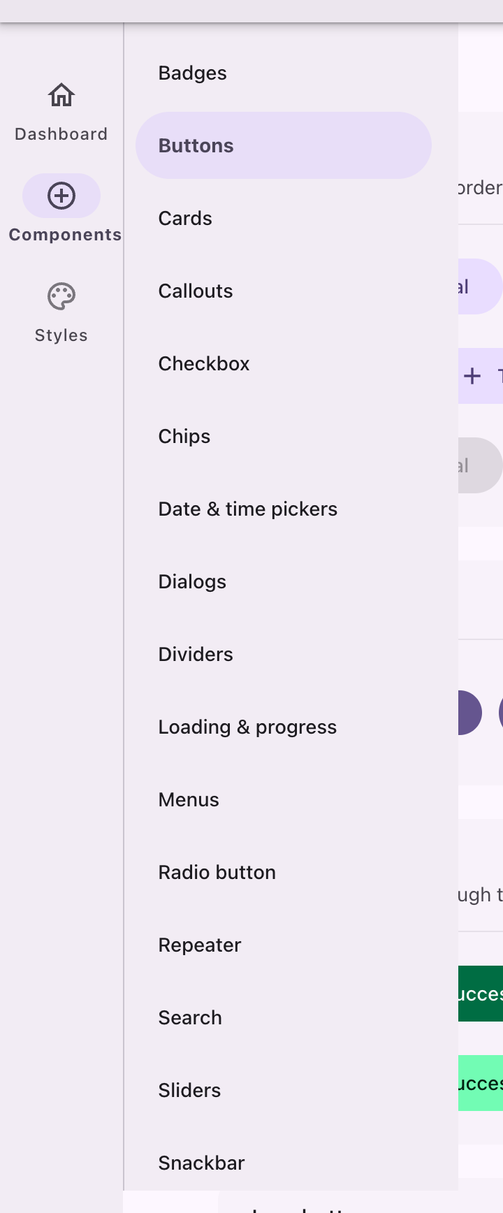 The collapsed sidebar with a group's destinations docked against it as a full height sheet