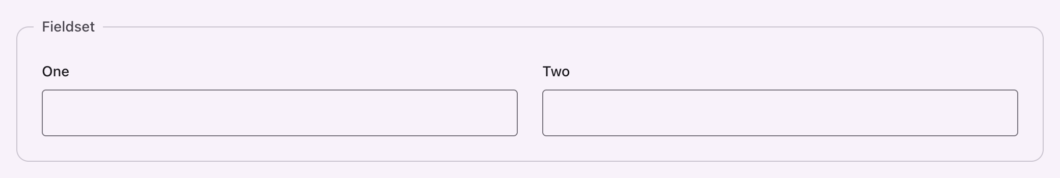 A fieldset containing two fields