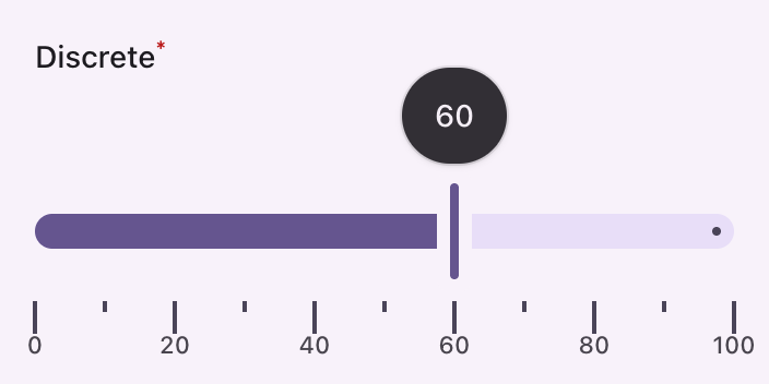 The same slider with the value raised above the handle it belongs to