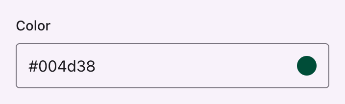 A color picker field showing its current color as a swatch