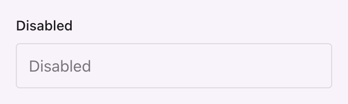 A disabled text input with a faded outline