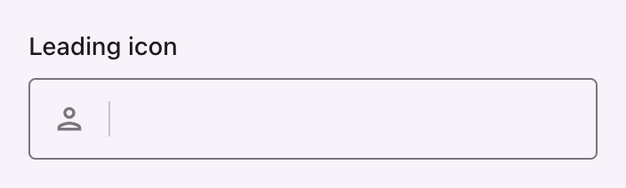 A text input with a leading person icon